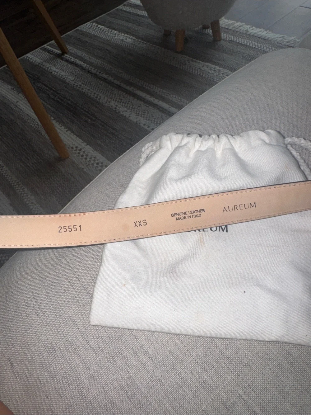 AUREUM Black Leather Belt with Silver Buckle